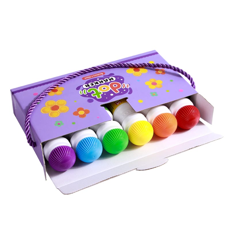 New Style Dot Marker | Washable Paint Brush | Dabber Art Markers for Drawing | 6 Eye Catching Colours