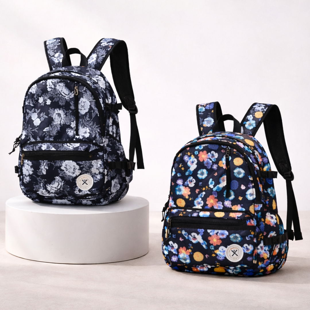 Trendy Floral Backpack | Multi Compartment Spacious | Water Resistant | School, College and Travels | Ideal for Teens & Adults