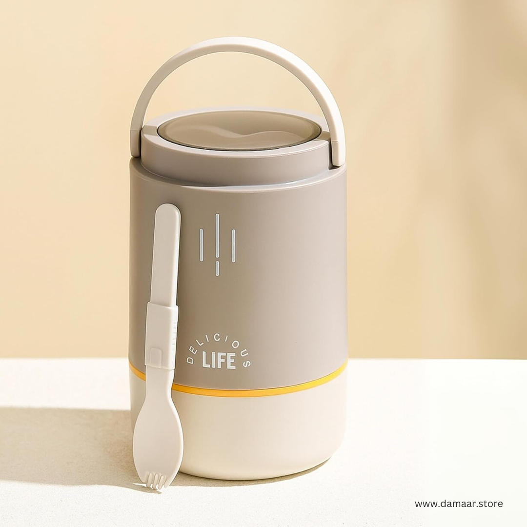 Yummy Buddy Lunch Box | 900ML Large Capacity | Stainless Steel Durable and Safe | Includes Cutlery | 3 layers Storage