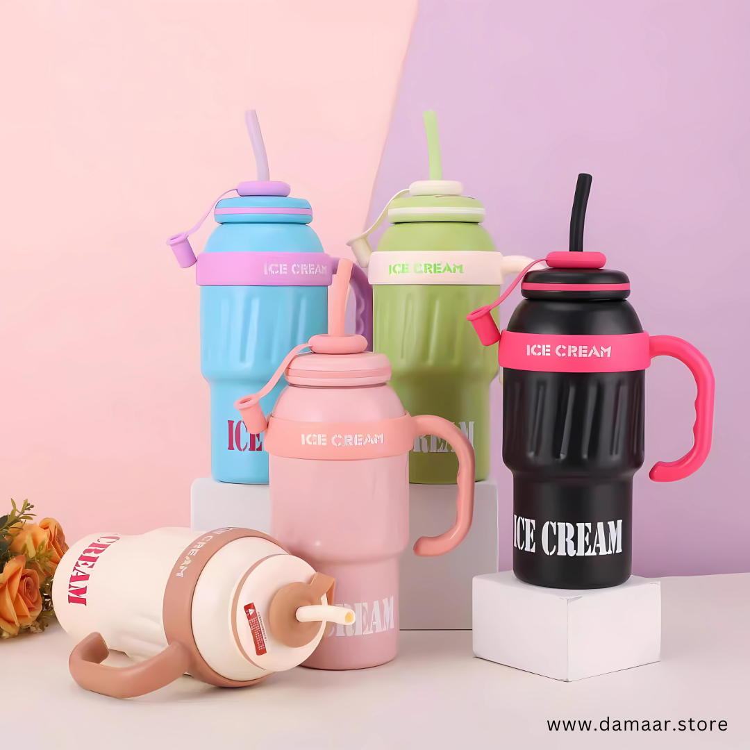 Ice Cream Style Tumbler | 1000 ML Capacity | Preserve Cold or Heat