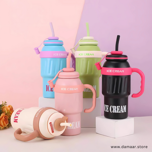 Ice Cream Style Tumbler | 1000 ML Capacity | Preserve Cold or Heat