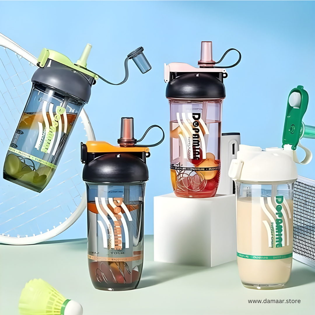 Stylish Sports Shaker Bottle | Dual Drinking Option | 750ML Capacity | BPA Free | Ideal for Sports, Gym and Travel
