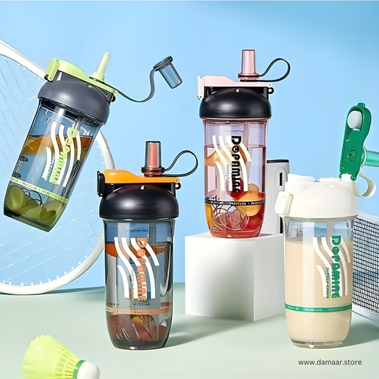 Stylish Sports Shaker Bottle | Dual Drinking Option | 750ML Capacity | BPA Free | Ideal for Sports, Gym and Travel