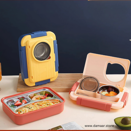 Double Treat Lunch Box | High-Grade Stainless Steel | Leak-Proof