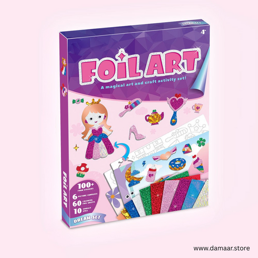 Sparkling Foil Art | Craft Activity | Spark Creativity | 100+ Stickers, 60 Colourful Sheets and More | Gift Box | Kids Ages 4+