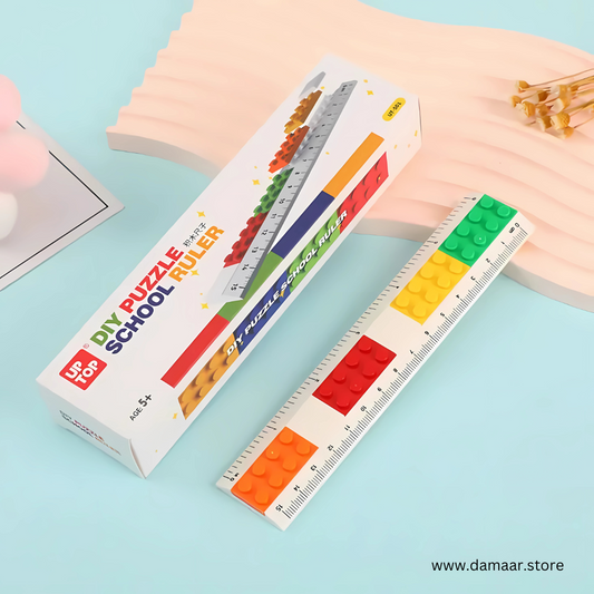 Lego DIY Ruler | 15 cm length | Educational Gift | Colourful Scale | Spark Imagination | Available in a set of 2