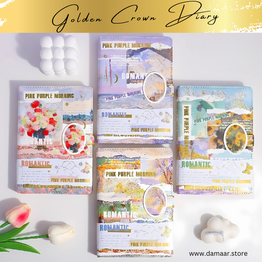 Golden Crown Diary | Premium & Elegant | 112 Pages | Magnetic Buckle | Soft Feel