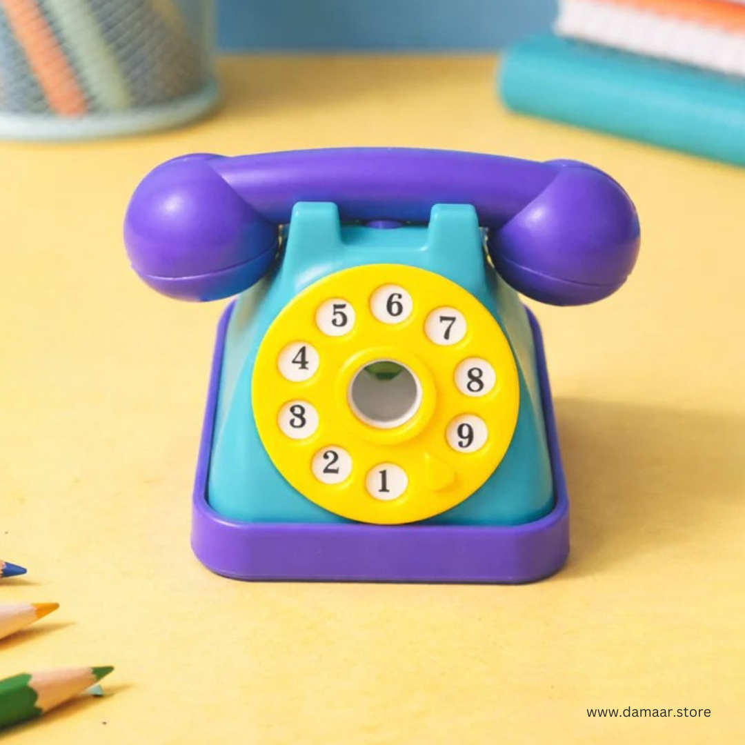 Telephone Sharpener | Pack of Two Sharpeners | Vibrant Colours | Attractive Stationery