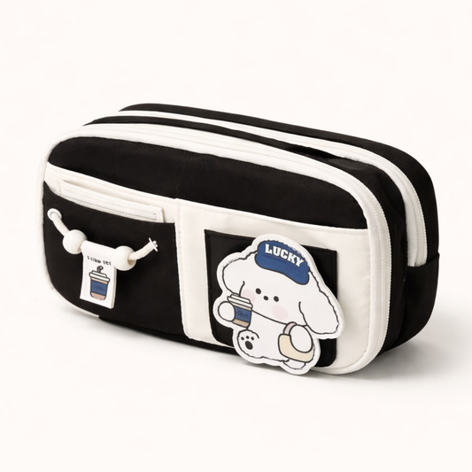 Modern Style Pouch | Multi-Pocket Pencil Case | Durable Fabric | Ideal for Teens and Travels