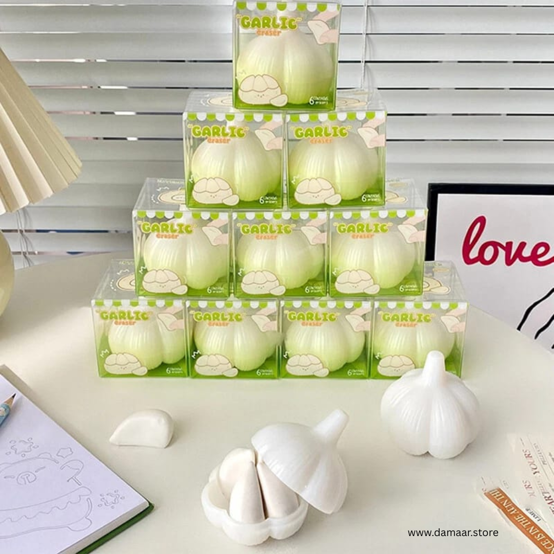 Cute Garlic Eraser | Smooth and Effective Eraser | Attractive and Fun | Available in Pack of One and Two