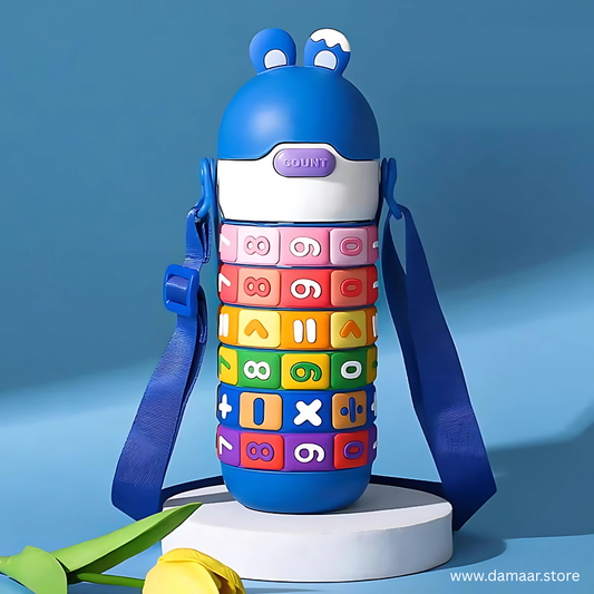 Rotating Fun Bottle | Plastic Water Bottle | Leakproof | Colourful | Educational | Maths Learning | Stylish