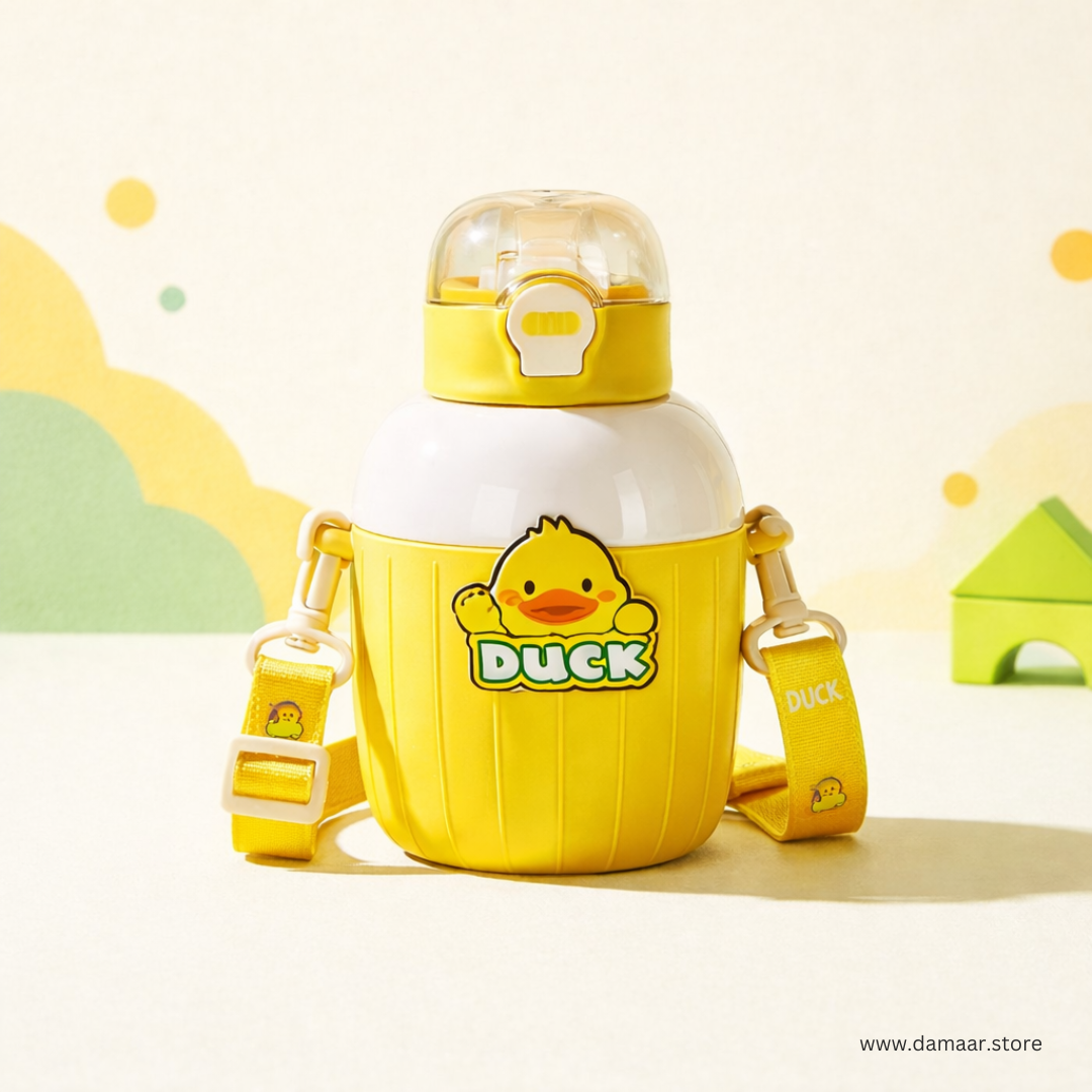 Cute MiniMate Water Bottle | Stainless Steel Bottle | Leak-Resistant | Adjustable Strap | For Kids