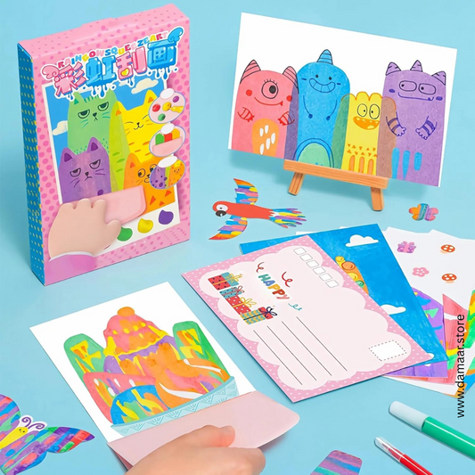 Rainbow Scratch Art Kit | All in One, Colourful Art | 35 Piece Craft Set | Young Artist & Kids 