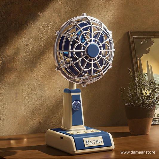 Retro Fan | Stylish | Refreshing Comfort | Rechargeable | Carry Outdoor or Indoor