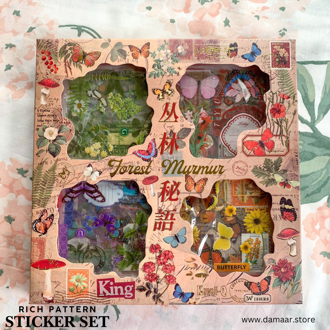 Vintage and Nature Style Sticker Collection | 100 sheets and 640 patterns