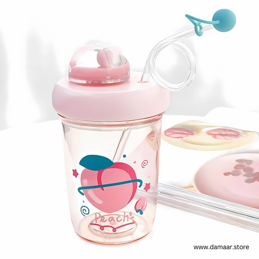 Spinning Bottle | Super Cute | 390 ML Capacity | Stylish Spiral Straw 🥤