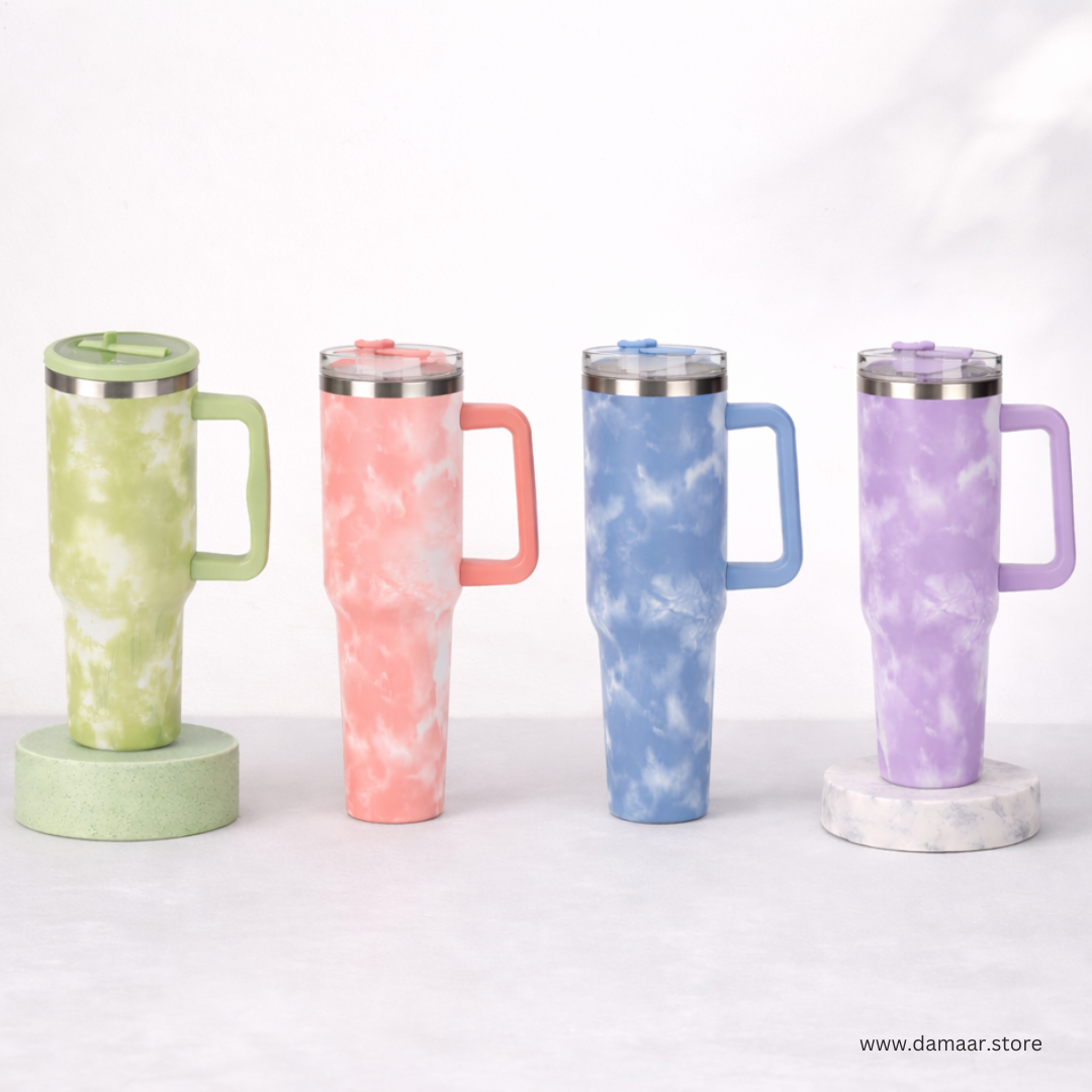 Marble Glow Tumbler | 1200 ML Large Capacity | Premium Stainless Steel | Vacuum Insulated | Ideal for Home or Office