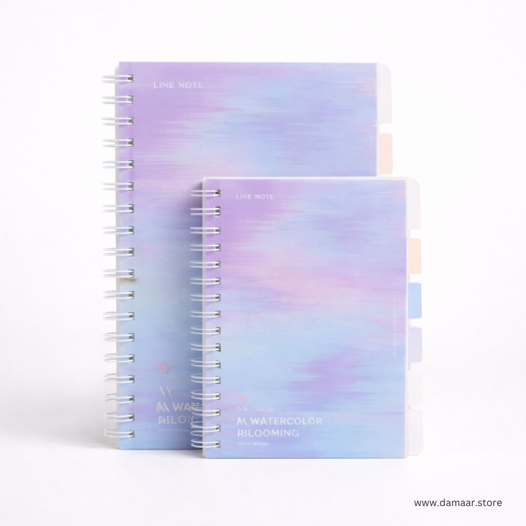 Watercolour Blooming Notebook| Ruled Pages | Waterproof Cover | Available in A5 & A6 Size Notebook | School or Office