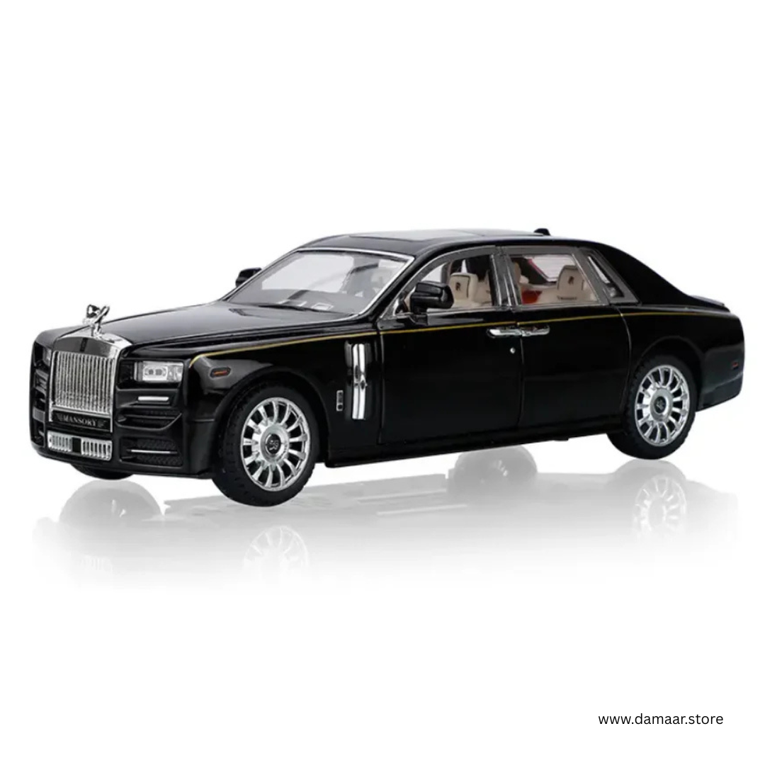 Rolls Royce Phanthom | 1:24 Large Size | Die Cast Metal Pull Back | Openable Doors | Lights and Music