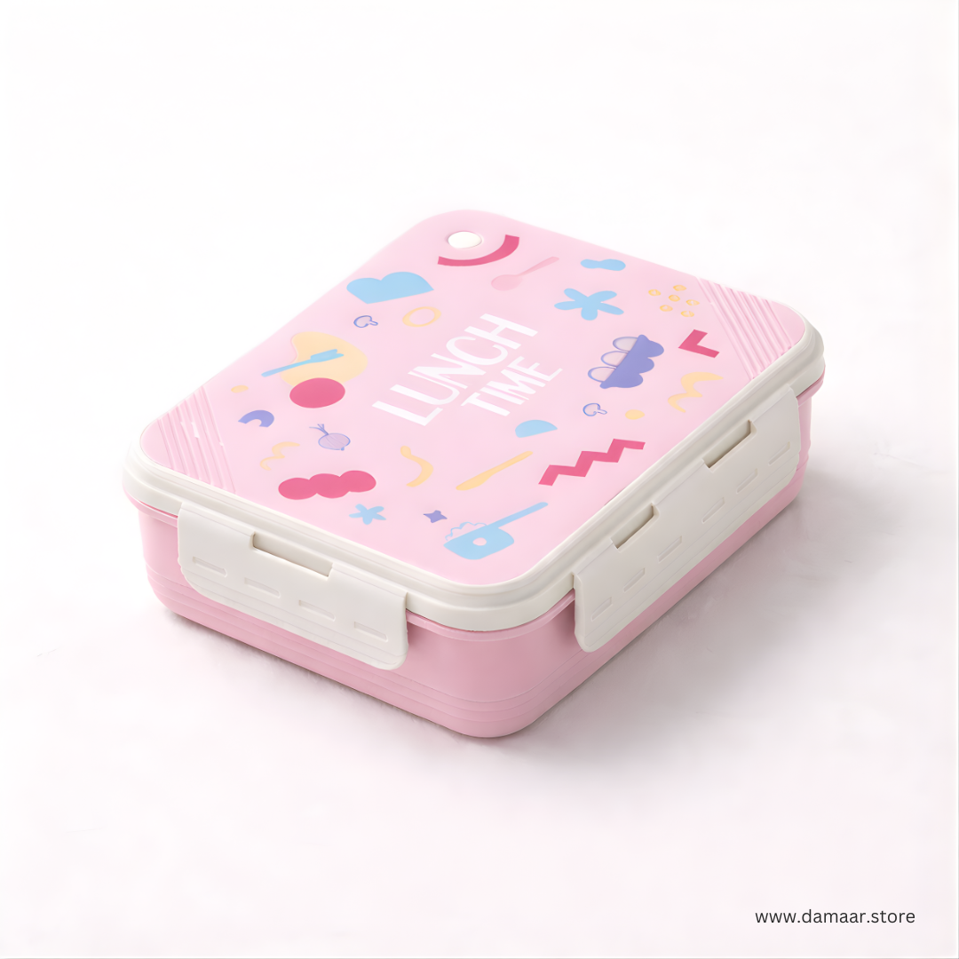 LunchTime Joy Box | Stainless Steel, Durable and Safe | Includes Cutlery | Cute Design