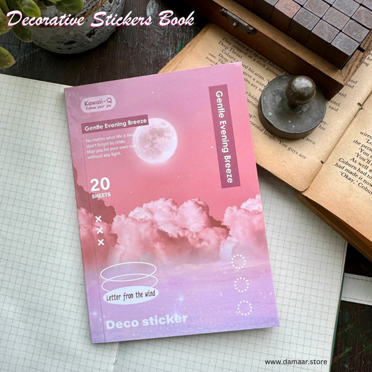 Decorative Stickers Book - Evening Breeze Theme | 20 Sheet Booklet | Variety of Design