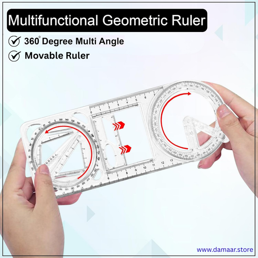 Multifunctional Geometric Ruler |  Student Friendly | 360 Degree Rotating | Creative Math Drawing
