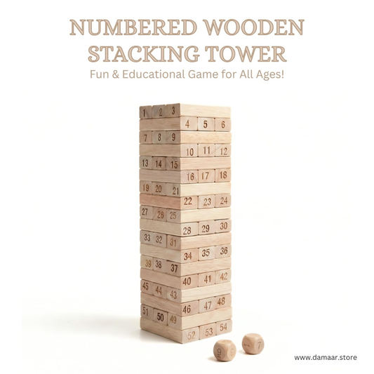 Wooden Tumbling Tower | 54 Pcs Educational Blocks | Kids Skill-Building Toy | Kids Age 6+