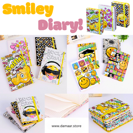 Smiley Diary | Stylish and Fancy Note Book | Set of 2 | Random Design