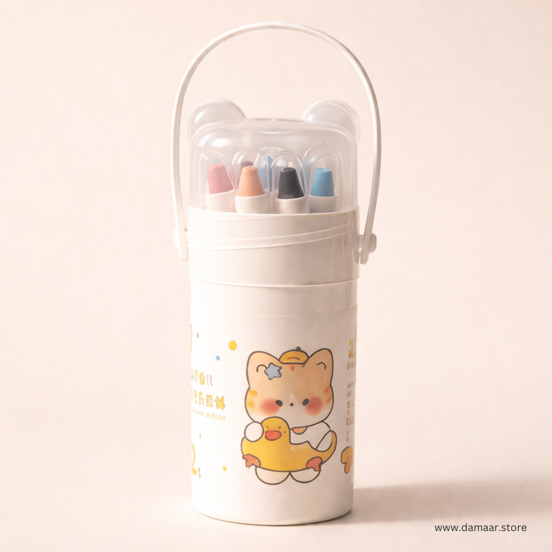 Silky Smooth Crayons | Beautiful Watercolour Effects | 12 vibrant colours | Convenient Portable Case with Handle