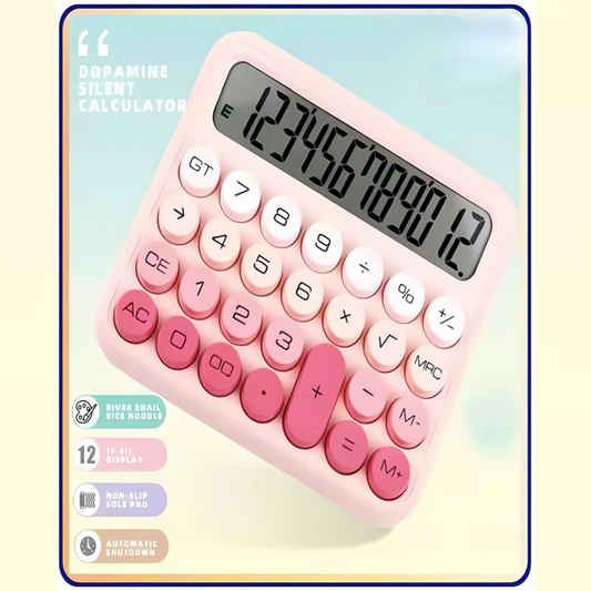 Dopamine Silent Calculator | 12 Bit Large Display | Colourful and Lightweight | for Home, School and Office