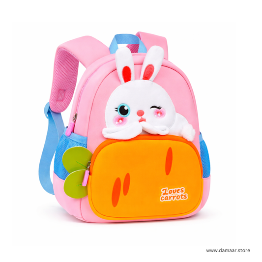 Bunny 3D Backpack | Cute and Stylish | Durable Material | Travelling or School | Ideal for kids 3-6 Years