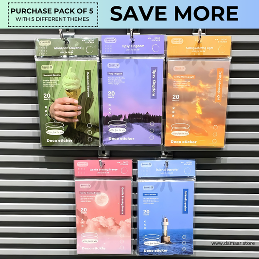 Decorative Stickers Book - 5 Set of Different Theme | 20 Sheet Book| Variety of Designs