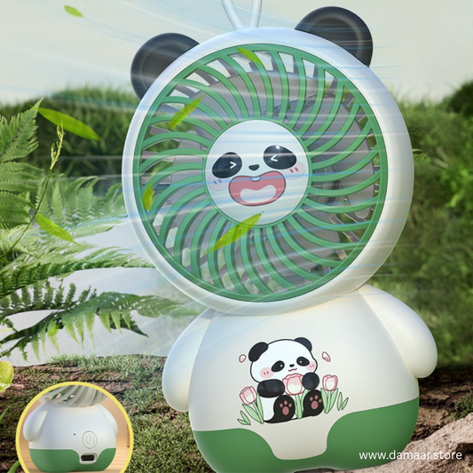 Jolly Chilly Panda Fan | Lightweight - Travel Friendly | Ultra-Compact Pocket-sized | Rechargeable | USB-C Charging