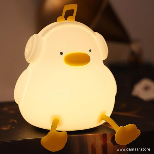 Glow Duck Lamp | Double The Fun | Night Lamp & Smartphone Holder | 3 Level Brightness | Soft & Cuddly Feel | USB-C Rechargeable