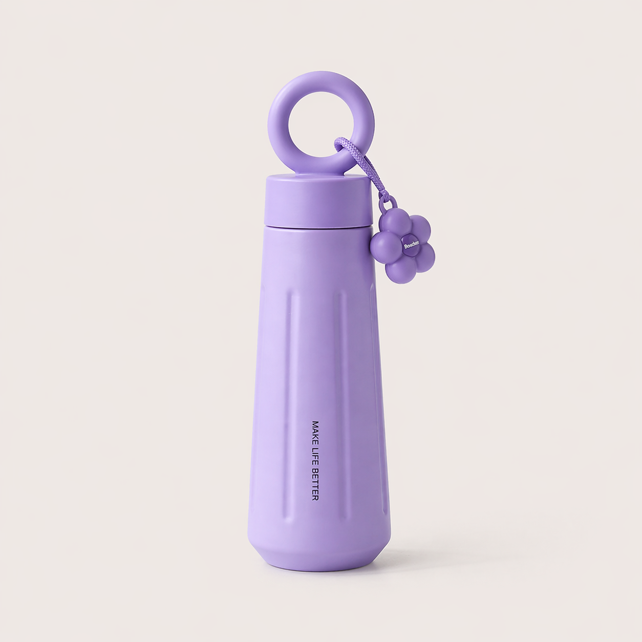 Cute Flower Loop Water Bottle | Premium Grade Stainless Steel | 450 ML Capacity | Wide Mouth and easy to Clean | For Kids and Teen