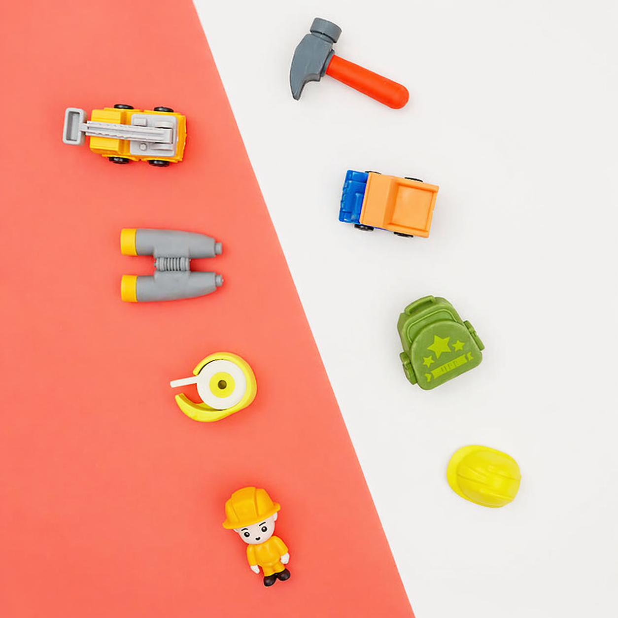 Engineer Theme Eraser Set | Smooth Eraser | Attractive and Fun | Pack of Two, 8 Erasers | Return Gift