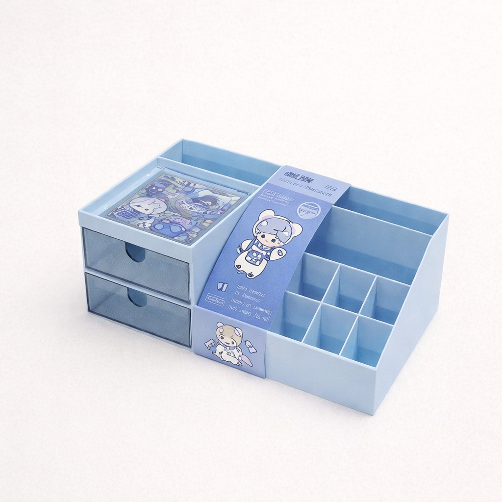Sleek Desk Organizer | Multipurpose Storage Box | Save Space | Home or Office Use