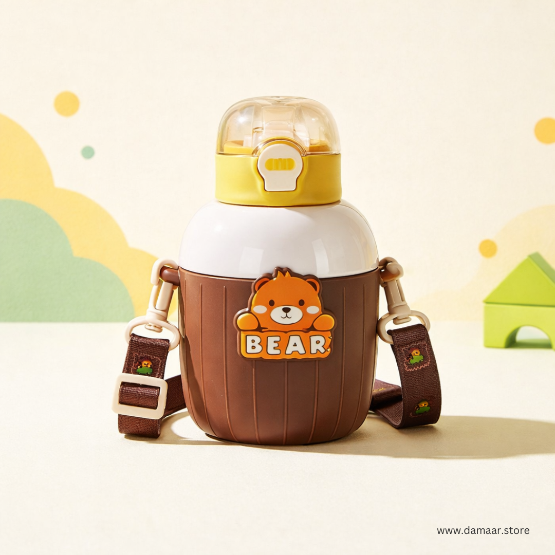 Cute MiniMate Water Bottle | Stainless Steel Bottle | Leak-Resistant | Adjustable Strap | For Kids