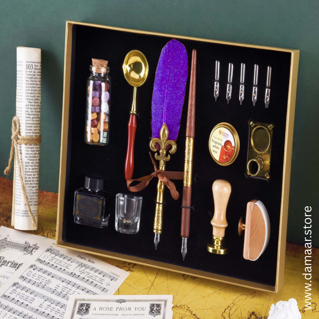 Classic Charm Calligraphy Pen Set | 5 Replacement Nibs | Antique and Elegant | Gift Set | Artist