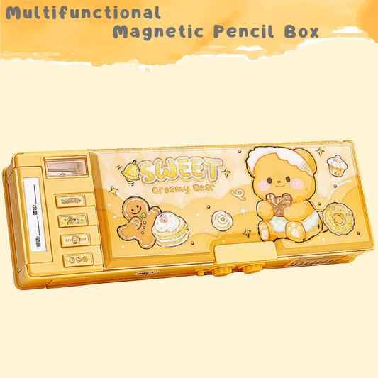 MultiFunctional Magnetic Pencil Box | Dual Side Compartment | Large Capacity for Pencil and Stationery | Ideal for Kids Aged 7+