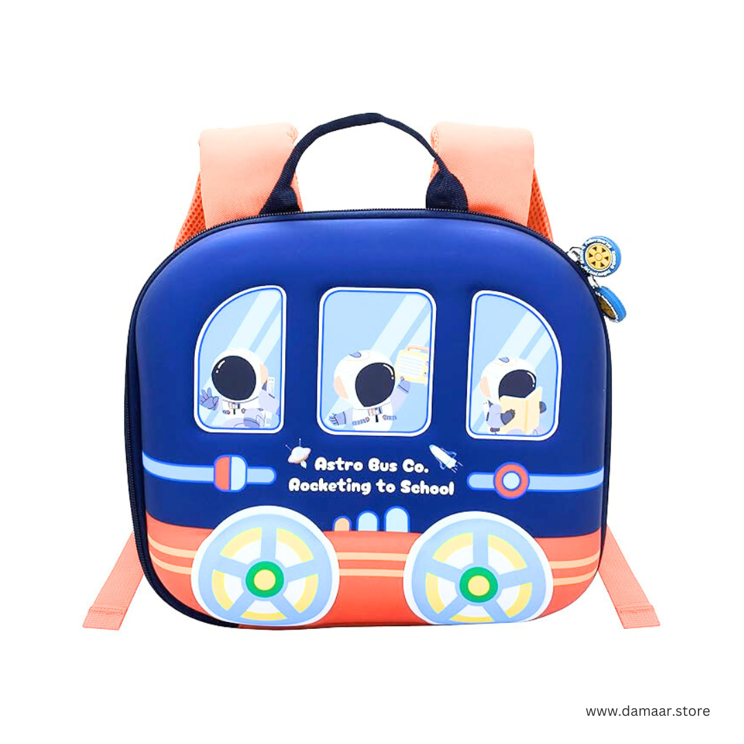 Kids Bus Backpack | Premium Kawaii-Q Brand | Stylish and Comfortable | Spacious | Travelling or School | Ideal for Kids (3–6 Years)