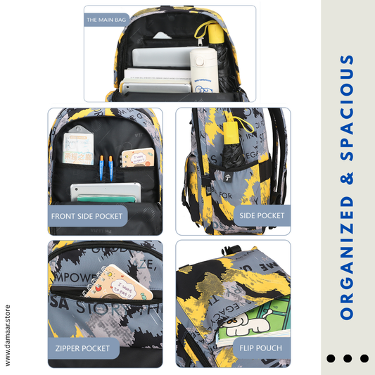 Active Style Backpack | Large Size | More Storage | Light weight | Multicolour | Ideal for aged 6+ and teenagers