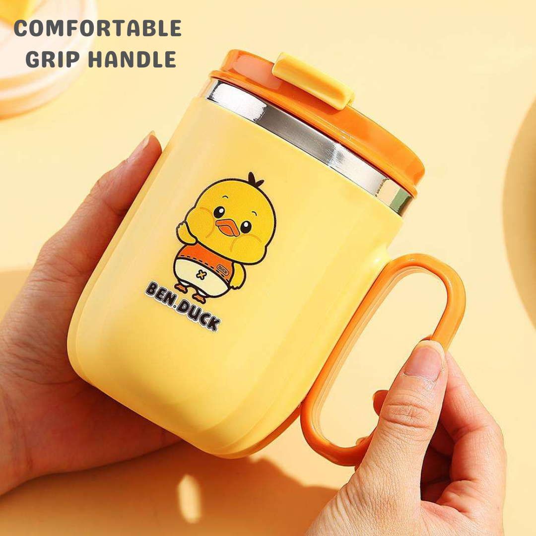 Ben Duck Mug | Cute Design | 400 ML Capacity | Hot or Cold | Stainless Steel Mug | for Kids