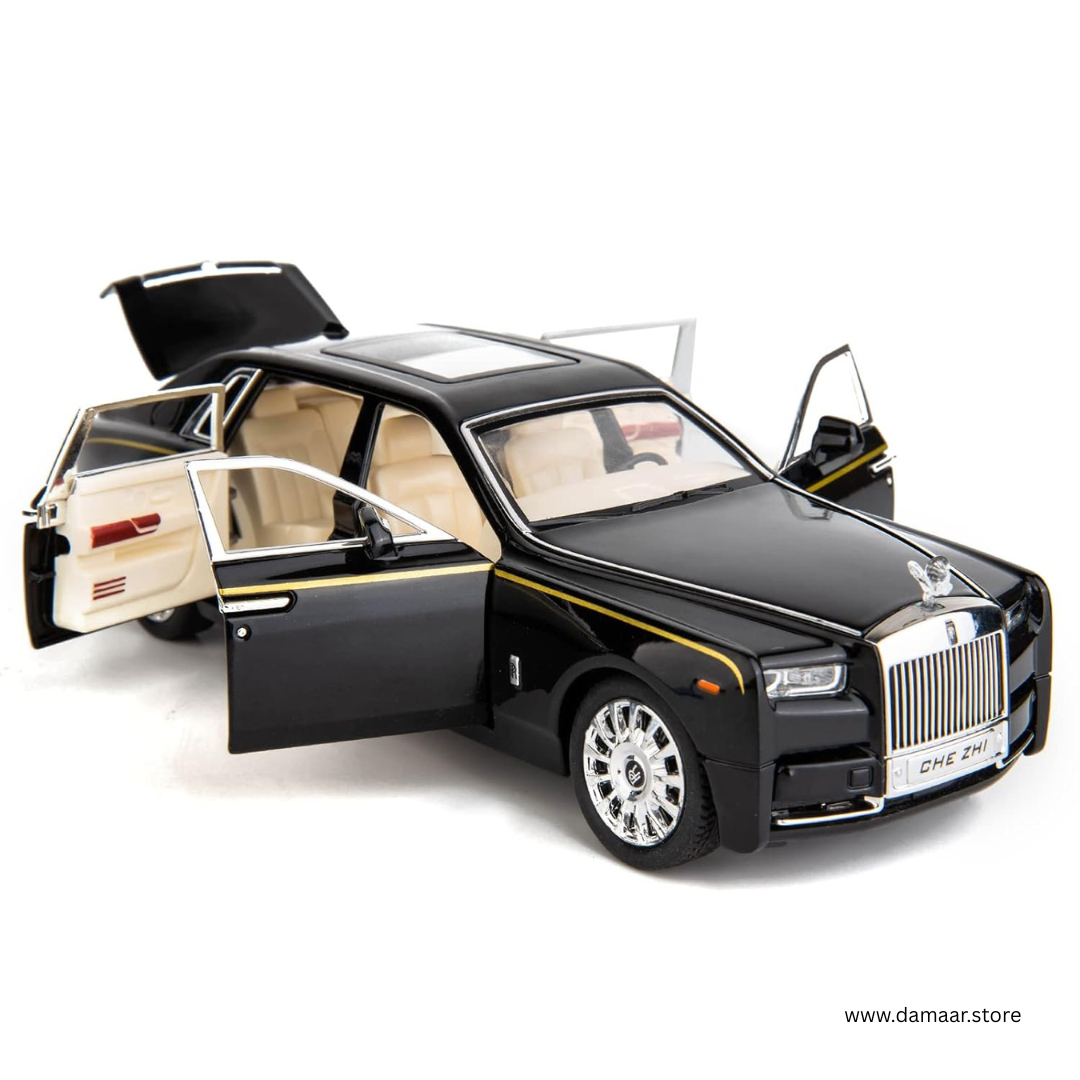 Rolls Royce Phanthom | 1:24 Large Size | Die Cast Metal Pull Back | Openable Doors | Lights and Music