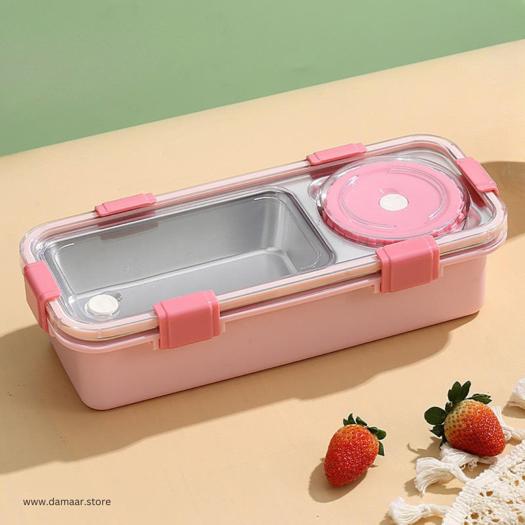 SlimLock Duo Lunch Box | Portable and Compact | Stainless Steel Tiffin | Leak-proof | Ideal for School, Office or Travel
