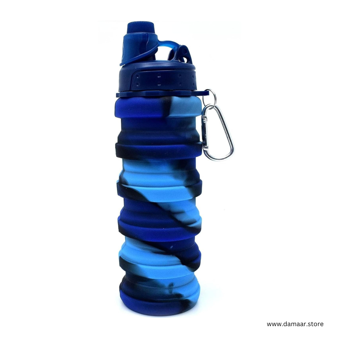 Multicolour Collapsible Water Bottle | 500 ML Capacity | Food Grade Silicone Bottle | Ideal for School, Sports or Outdoor