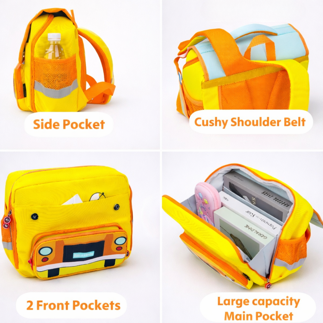 School Bus Backpack | Stylish and Comfortable | Spacious | Travelling or School | Ideal for Kids (3–6 Years)