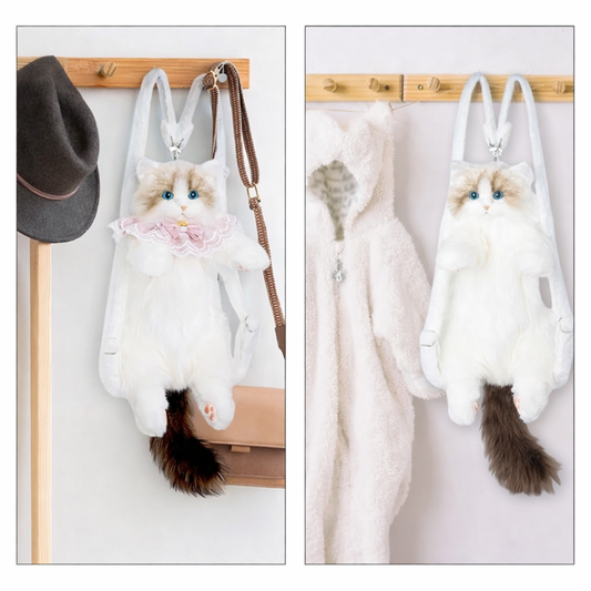 Cute Cat Fur Bag | Soft Plush Doll | Spacious Interior | Carry Essentials in Style | Great Gift