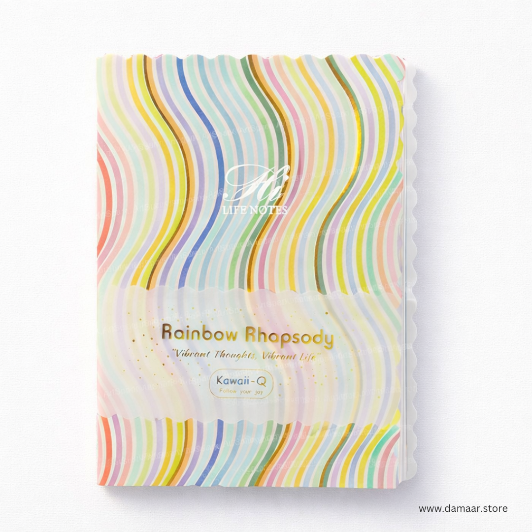 Rainbow Shine Notebook | Premium Kawaii-Q Notebook | Vibrant Colourful | Ruled Pages