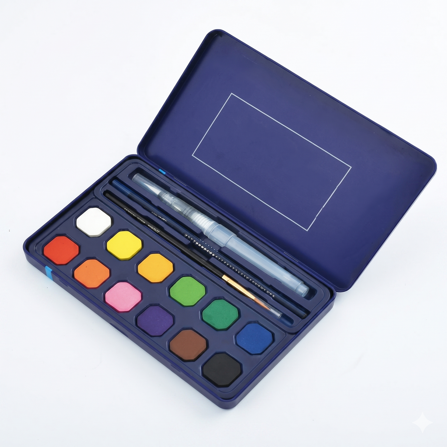 Giorgione Watercolour Set | 12 Colour Blocks | Painting and Drawing | Portable and Travel Friendly Metal Case  | Return Gift